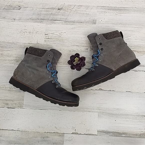 Ugg Halfdan Black/Grey Leather Waterproof Chukka Lace Up Winter Boots Size 13 main image 9